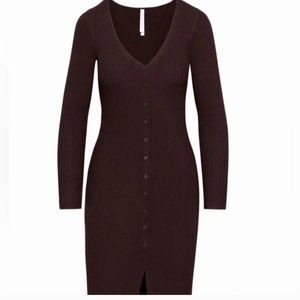 Aritzia The Group by Babaton Avalon Dress DARK BROWN